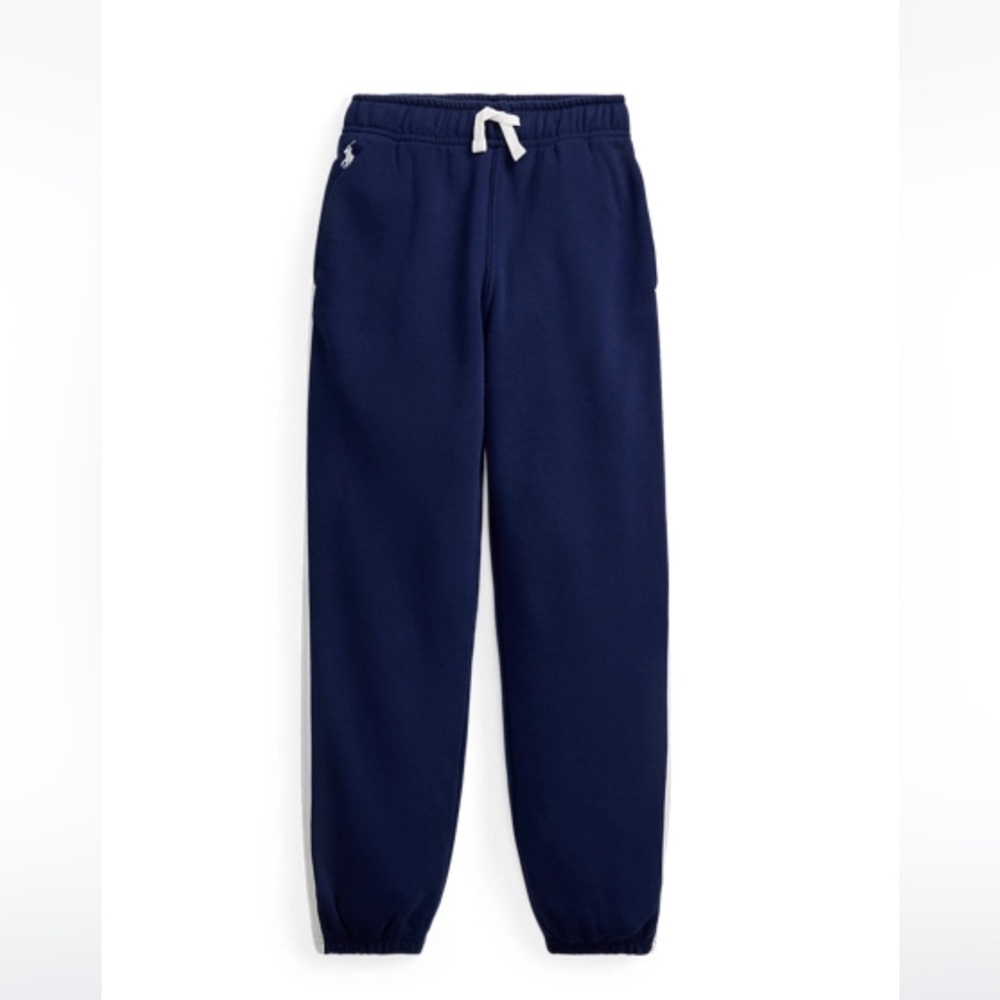 BNWT Girls Size 16 Polo Ralph Lauren Kids' Navy Joggers with stripe!